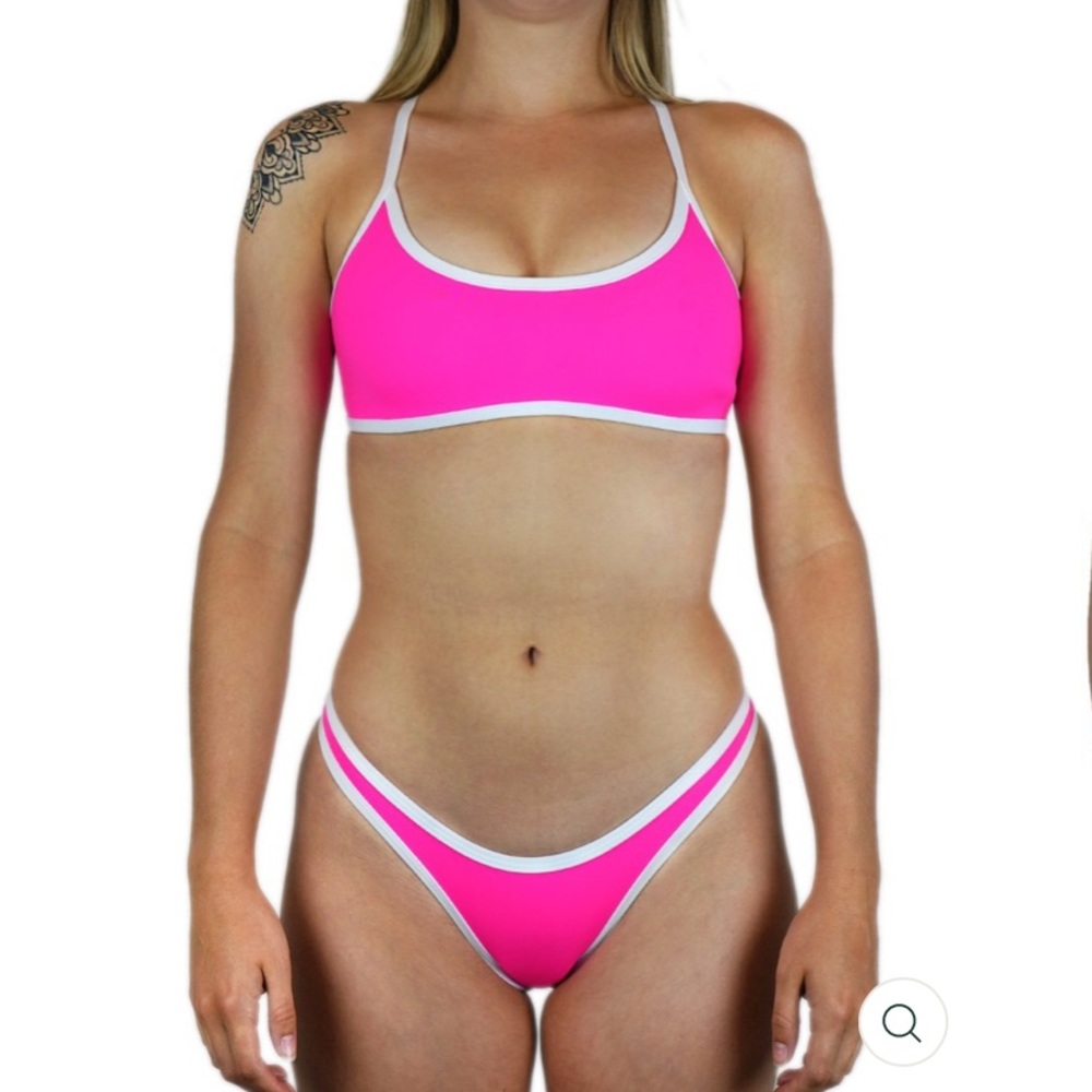 Hoaka swimwear neon pink set